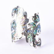 Los Ballesteros Sterling Silver Abalone Clamper Bracelet