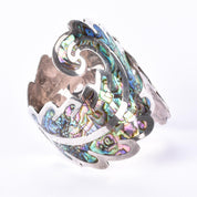 Los Ballesteros Sterling Silver Abalone Clamper Bracelet