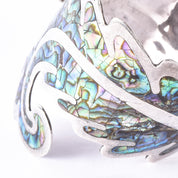 Los Ballesteros Sterling Silver Abalone Clamper Bracelet