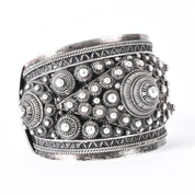 Thailand/Siam Sterling Silver Intricate Geometric Filigree Cuff Bracelet