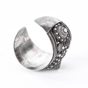 Thailand/Siam Sterling Silver Intricate Geometric Filigree Cuff Bracelet