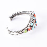 Albert Jake Navajo Sterling Silver Multi-Gemstone Cuff Bracelet