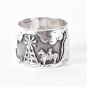 Ken Peshlakai Navajo Sterling Silver Story Teller Bracelet