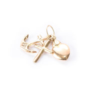 14K Gold Lightweight Faith, Hope, & Charity Pendant/Charm