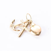 14K Gold Lightweight Faith, Hope, & Charity Pendant/Charm