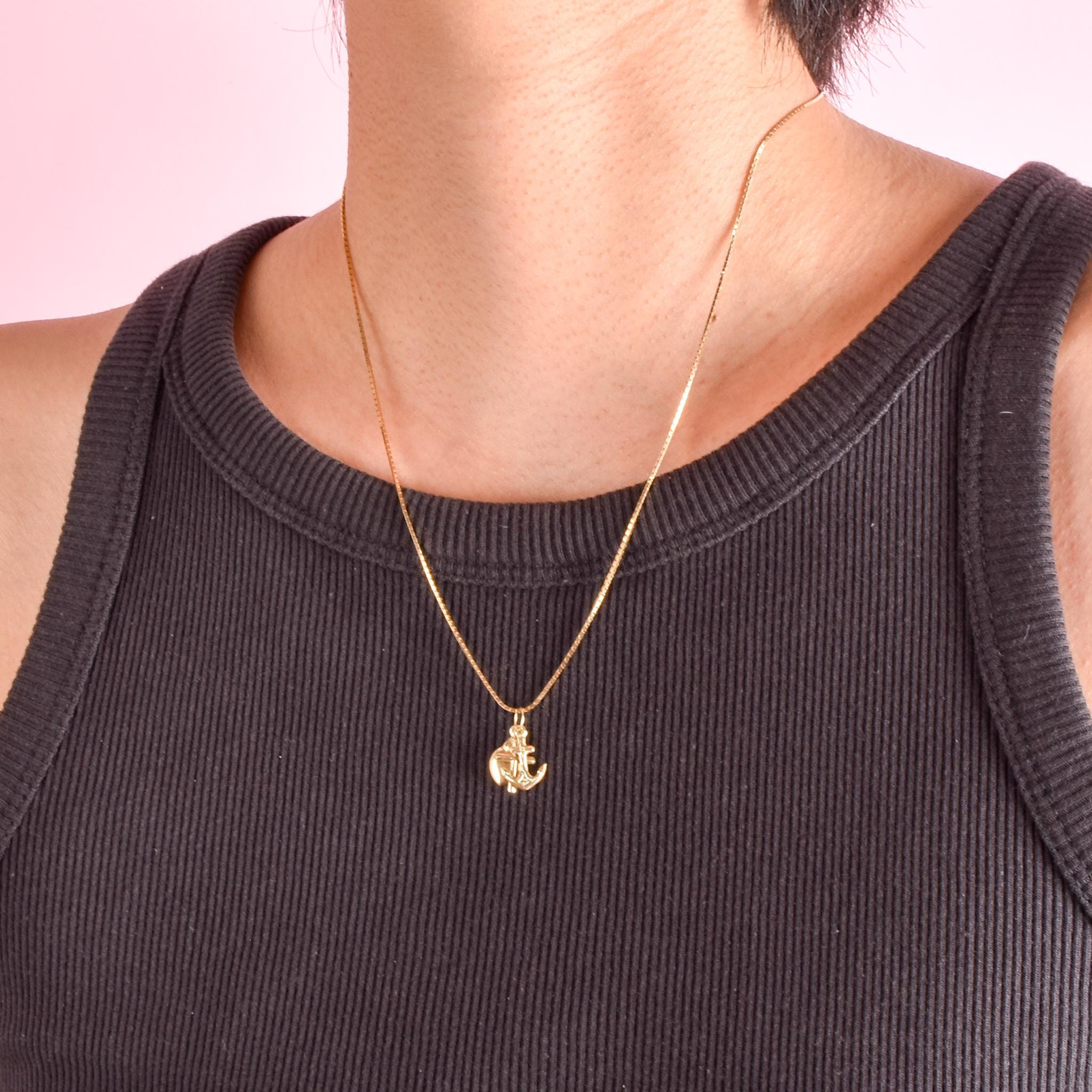 14K Gold Lightweight Faith, Hope, & Charity Pendant/Charm