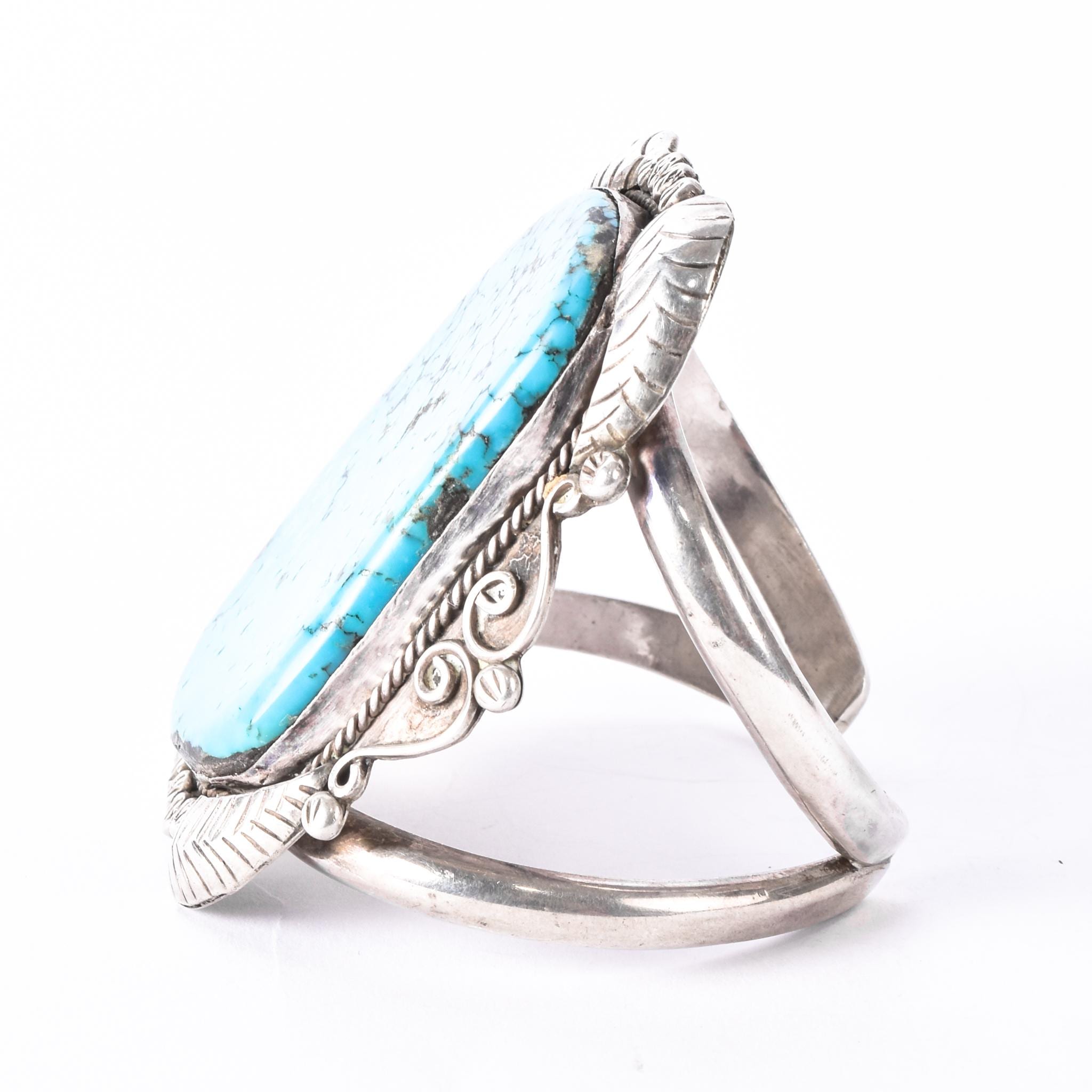 Massive Kingsman Turquoise Sterling Silver Cuff Bracelet