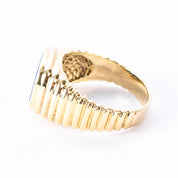 14K Gold Lapis Lazuli Sculpted Band Statement Ring