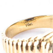14K Gold Lapis Lazuli Sculpted Band Statement Ring