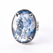 Gucci Sterling Silver and Blue Topaz Statement Ring