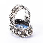 Gucci Sterling Silver and Blue Topaz Statement Ring