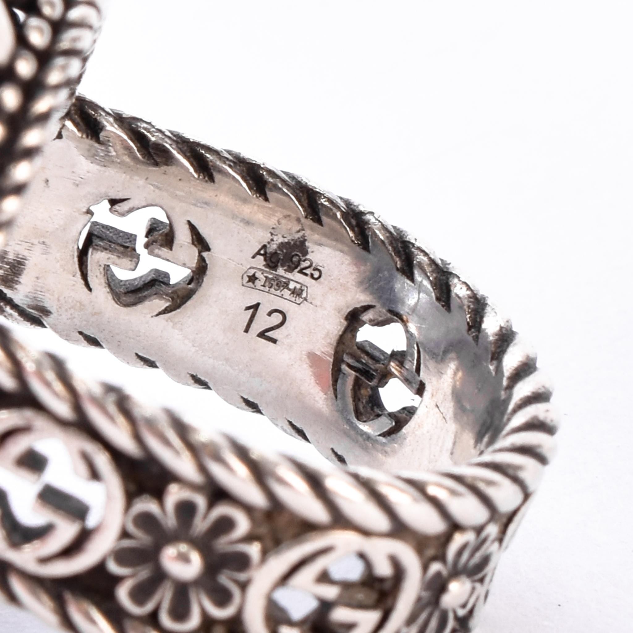 Gucci Sterling Silver and Blue Topaz Statement Ring