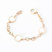 14K Gold Mother of Pearl Chain Link Bracelet