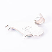Signed Olson Charleston Sterling Silver Multi-Gemstone Inlay Buffalo Pendant