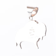 Signed Olson Charleston Sterling Silver Multi-Gemstone Inlay Buffalo Pendant