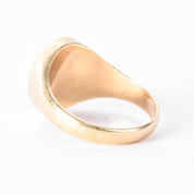14K Gold Intaglio Blue Sardonyx Family Crest Ring