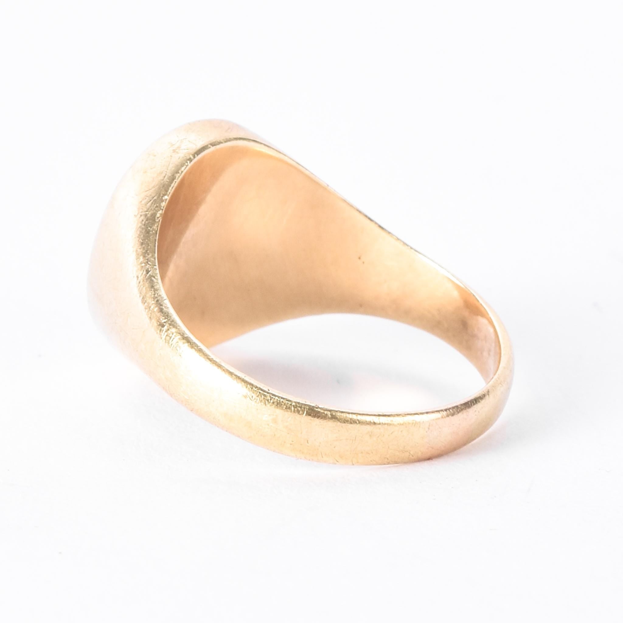 14K Gold Intaglio Blue Sardonyx Family Crest Ring