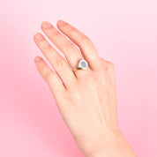 14K Gold Intaglio Blue Sardonyx Family Crest Ring