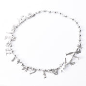 Vintage 925 Sterling Silver Mexican Milagros Charm Necklace, 31in