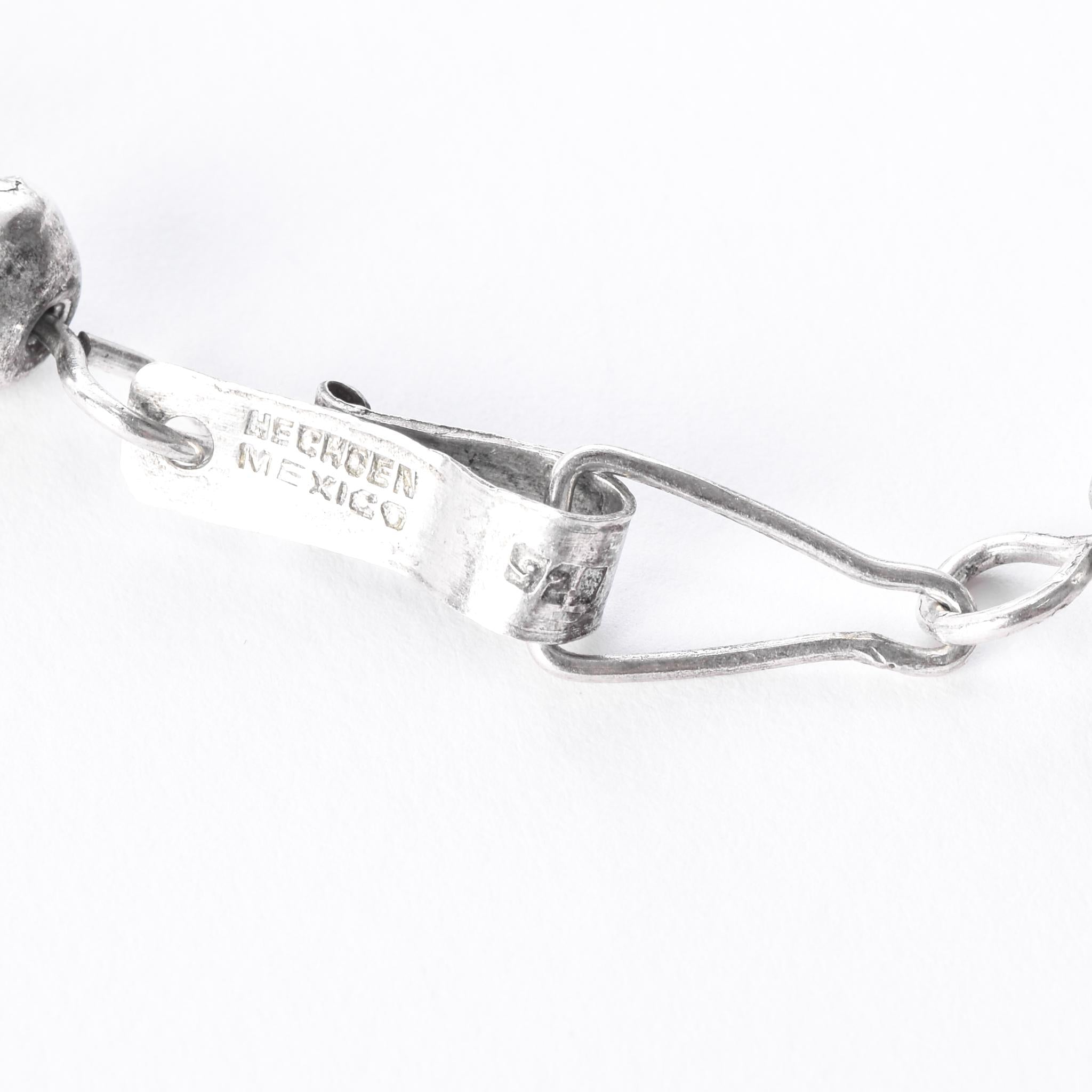 Vintage 925 Sterling Silver Mexican Milagros Charm Necklace, 31in