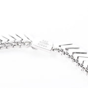 Sterling Silver Modernist Herringbone Link Collar Necklace