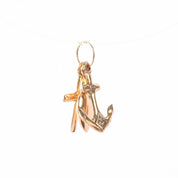 14K Gold Lightweight Faith, Hope, & Charity Pendant/Charm