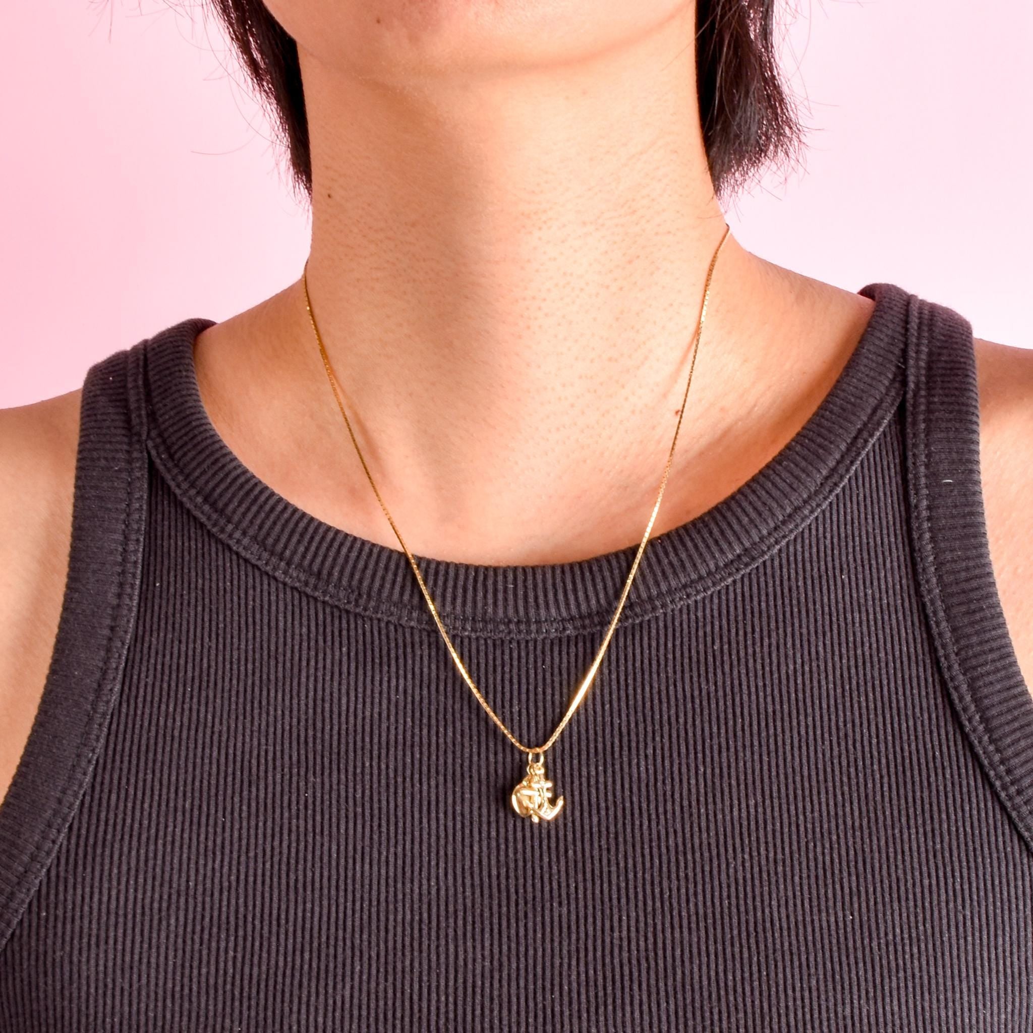 14K Gold Lightweight Faith, Hope, & Charity Pendant/Charm