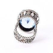 Gucci Sterling Silver and Blue Topaz Statement Ring