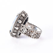 Gucci Sterling Silver and Blue Topaz Statement Ring