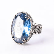 Gucci Sterling Silver and Blue Topaz Statement Ring