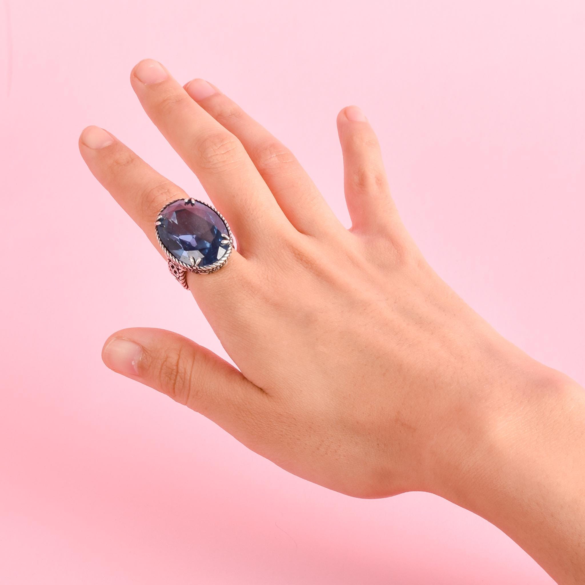 Gucci Sterling Silver and Blue Topaz Statement Ring
