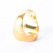 18K Gold Intaglio Knife-Wielding Laurel Wreath Signet Ring, Size 3 3/4