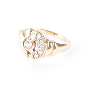 14K Gold and Cubic Zirconia Modernist Statement Ring