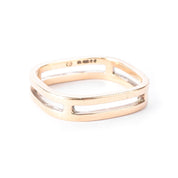 10K Gold Double Bar Square Band Ring