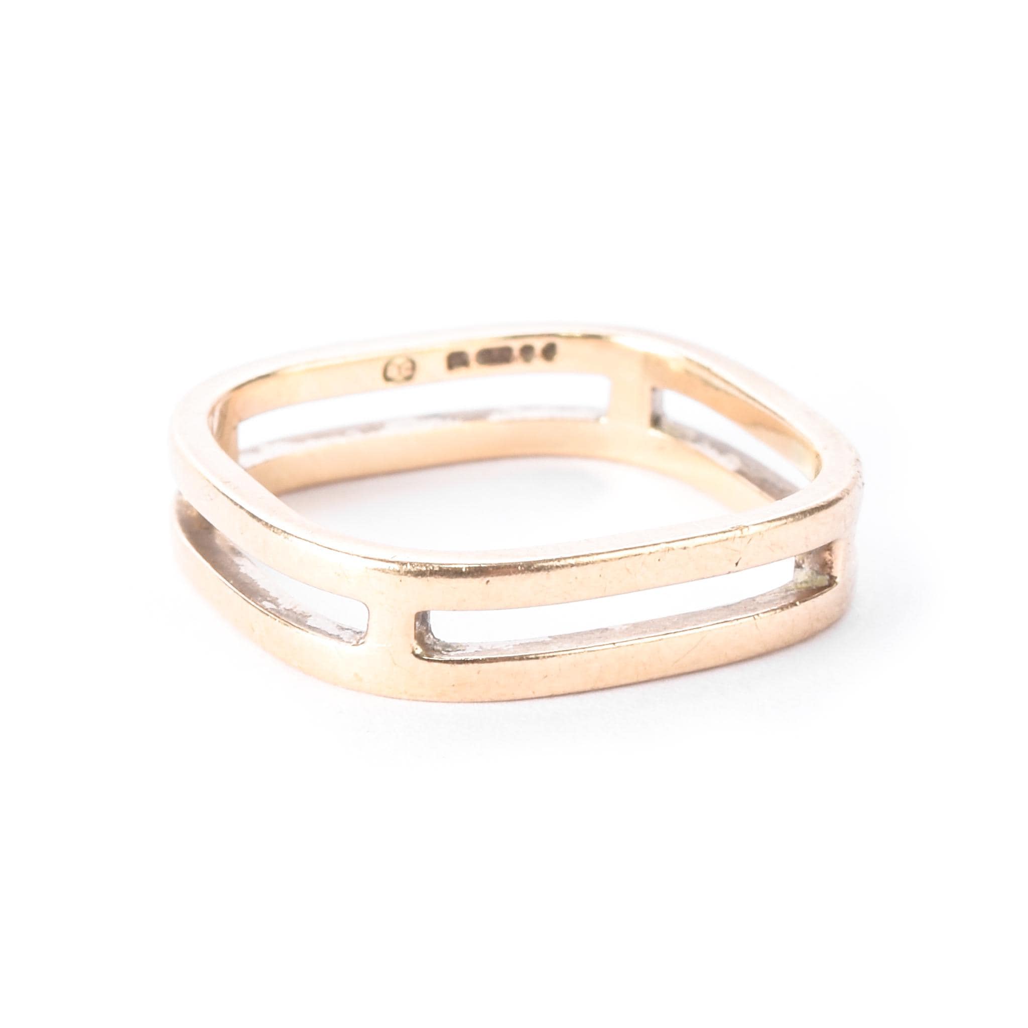 10K Gold Double Bar Square Band Ring