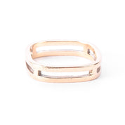 10K Gold Double Bar Square Band Ring