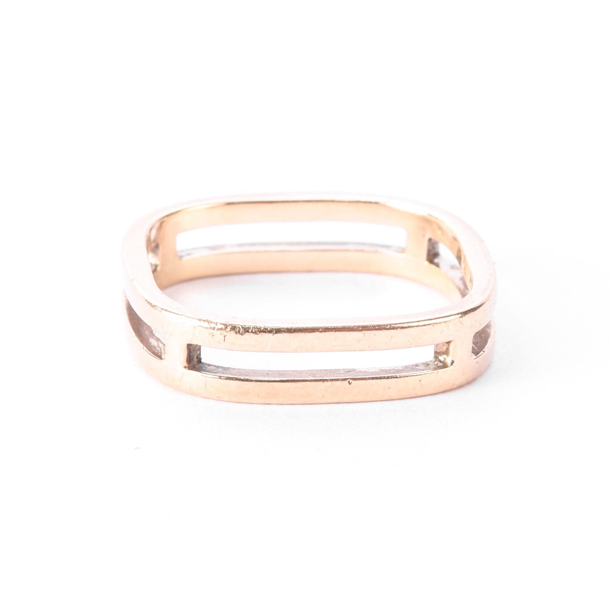 10K Gold Double Bar Square Band Ring