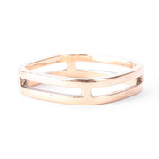 10K Gold Double Bar Square Band Ring