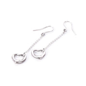 Tiffany & Co. Elsa Peretti Sterling Silver Open Heart Drop Earrings