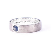 David Yurman Titanium and Sterling Silver Men's Streamline Band with Sapphire