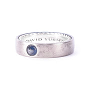David Yurman Titanium and Sterling Silver Men's Streamline Band with Sapphire