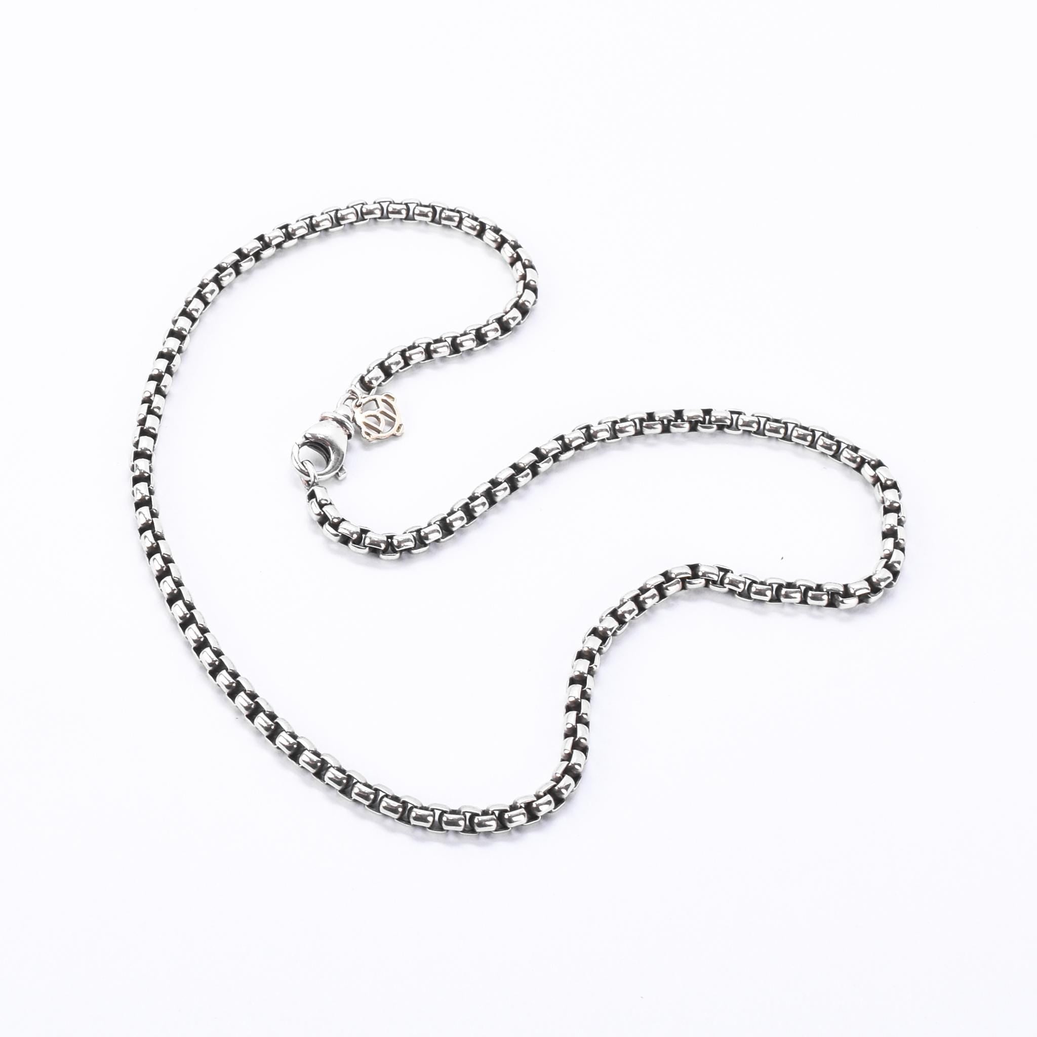 David Yurman Sterling Silver & 14K Gold Box Chain Necklace