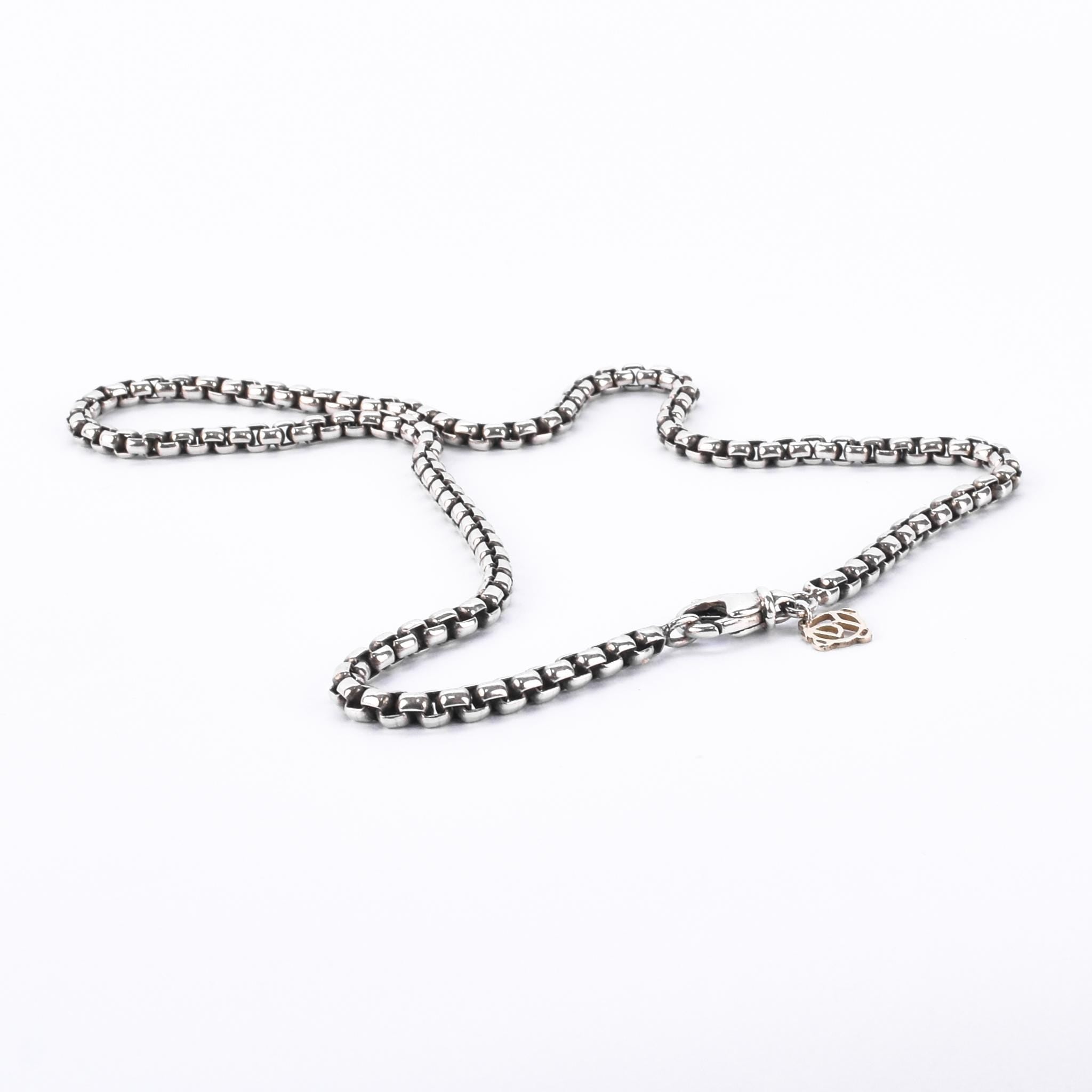 David Yurman Sterling Silver & 14K Gold Box Chain Necklace