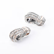 David Yurman Sterling Silver & 14K Gold Cable Collection Clip-On Earrings