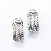 David Yurman Sterling Silver & 14K Gold Cable Collection Clip-On Earrings