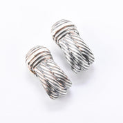 David Yurman Sterling Silver & 14K Gold Cable Collection Clip-On Earrings