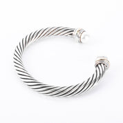 David Yurman Sterling Silver & 14K Gold Cable Collection Cuff with Pearls