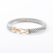 David Yurman Sterling Silver & 14K Gold Classic Cable Buckle Bracelet
