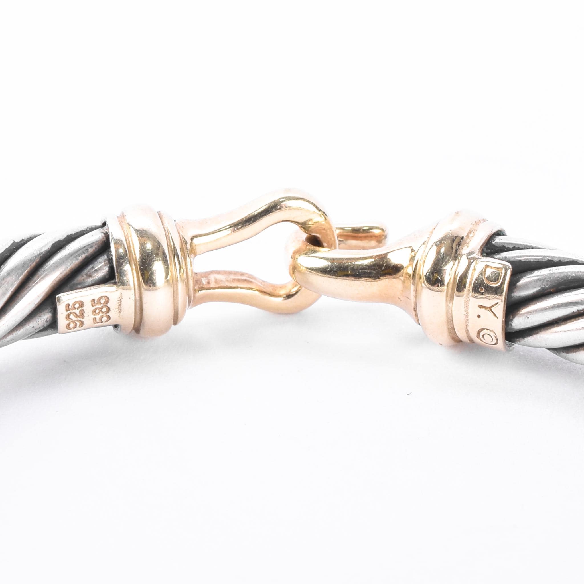 David Yurman Sterling Silver & 14K Gold Classic Cable Buckle Bracelet