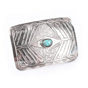 Navajo Sterling Silver & Turquoise Handcrafted Belt Buckle